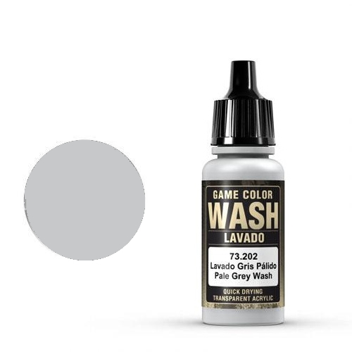 Vallejo Game Color Ink: 202 Wash Pale Grey Shade 0.017 Liter 223,52 Liter Acrylfarbe für