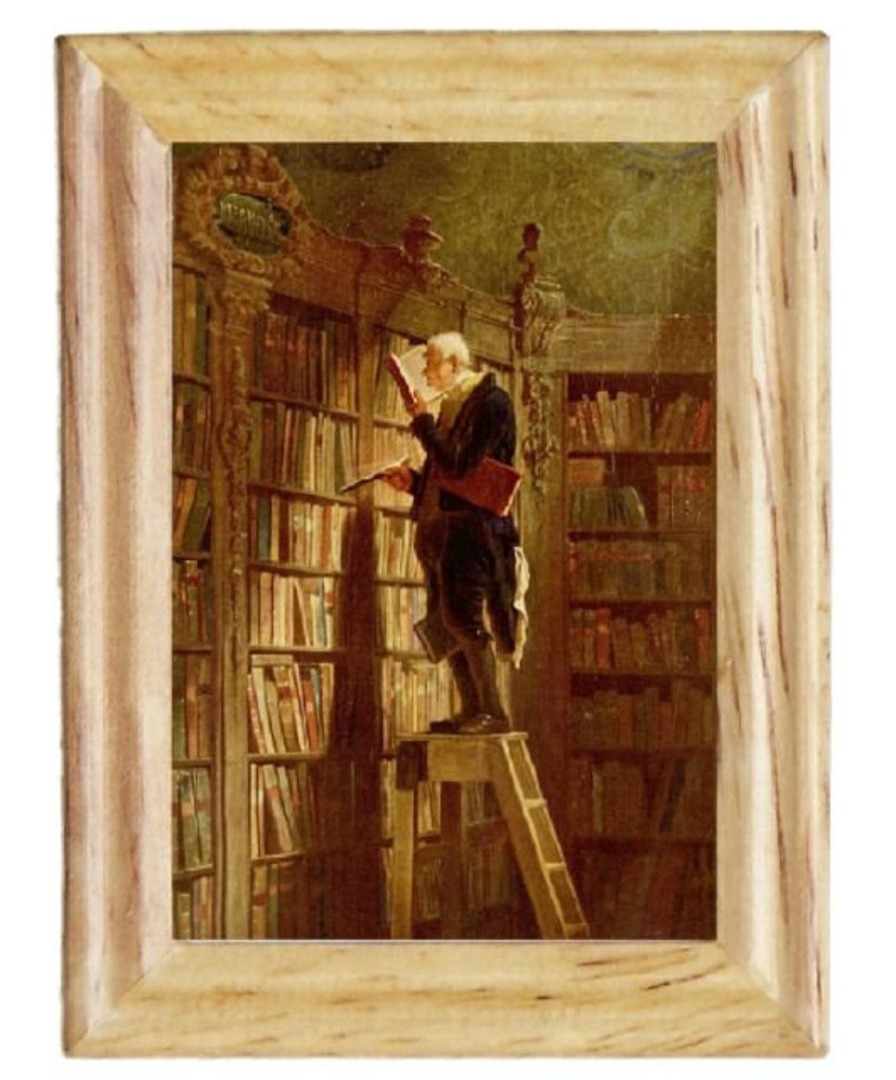 Gemäldekopie Bücherwurm 45 x 55 x 05 cm im Holzrahmen