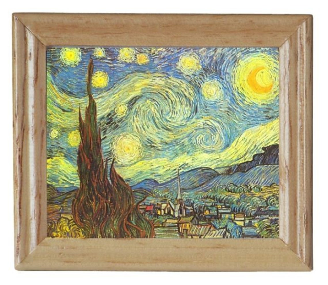 Gemäldekopie Sternennacht 45 x 55 x 05 cm im Holzrahmen