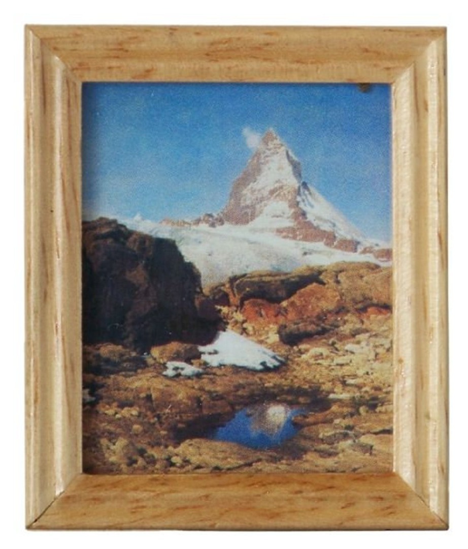 Gemäldekopie Matterhorn 4,5 x 5,5 x 0,5 cm im Holzrahmen