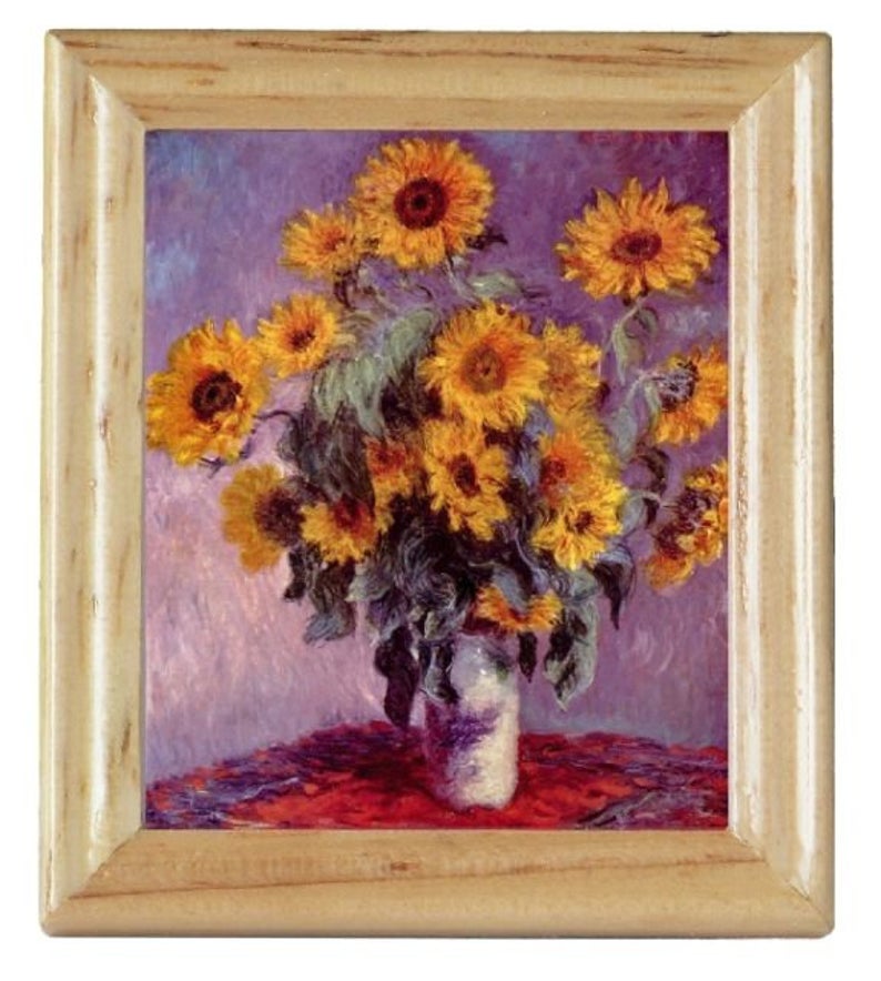 Gemäldekopien Sonnenblumen 45 x 55 x 05 cm im Holzrahmen