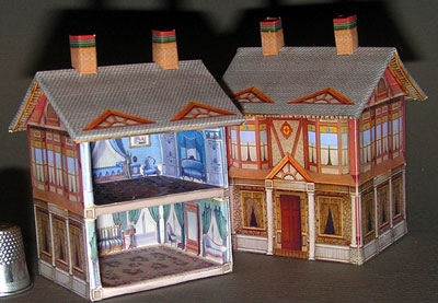 Viktoranisches Puppenhaus Bastelkit aus Papier in Miniatur 9