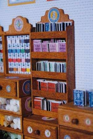 Sajou-Miniatur-Kurzwaren Sajou-Alben Blaue Serie Bastelkit aus Papier für die Puppenstube Dollhouse