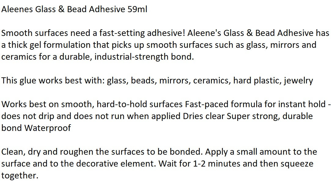 Aleenes Glass &amp; Bead Adhesive, für die Puppenstube, das Puppenhaus, Dollhouse Miniatures, Modellbau