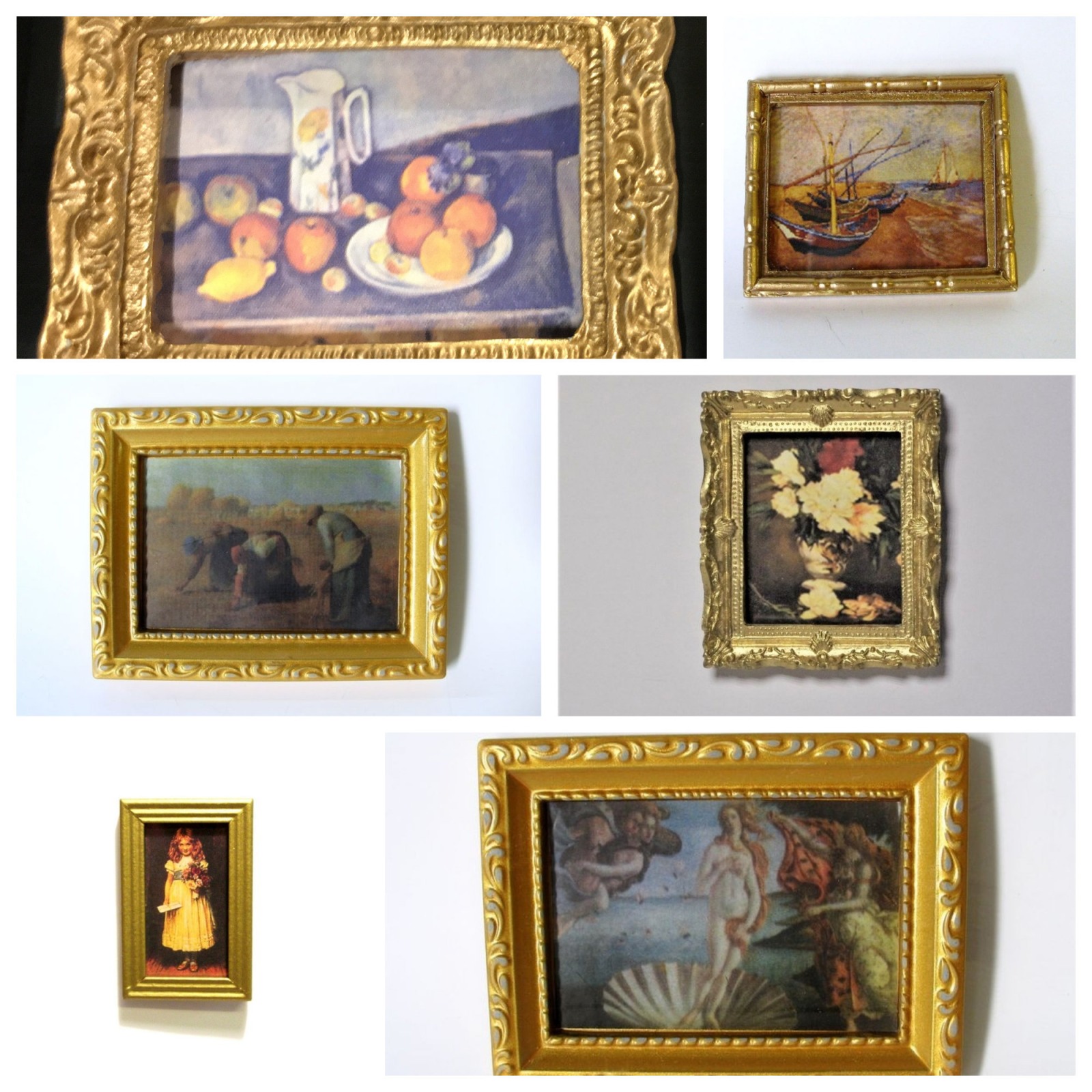 Puppenhaus Die See Bild Gemälde IN Gold Rahmen Miniatur Zubehör 1:12 