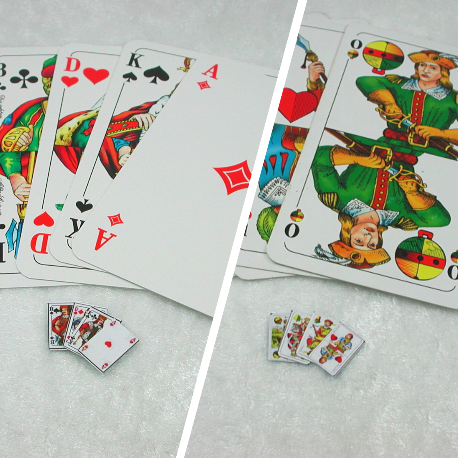 Kartenspiel in Miniatur Skat oder Bayrische Version