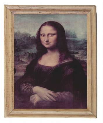 Gemäldekopie Mona Lisa im Holzrahmen 7 x 55 x 05 cm