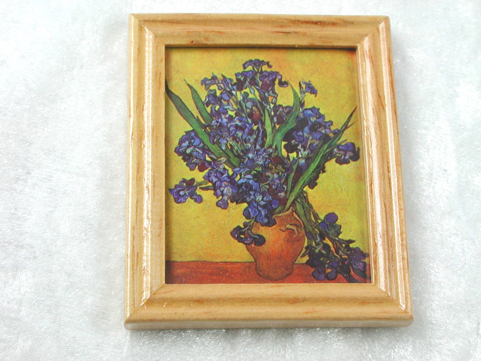 Gemäldekopie Schwertlilien im Holzrahmen 4,5 x 5,5 x 0,5 cm