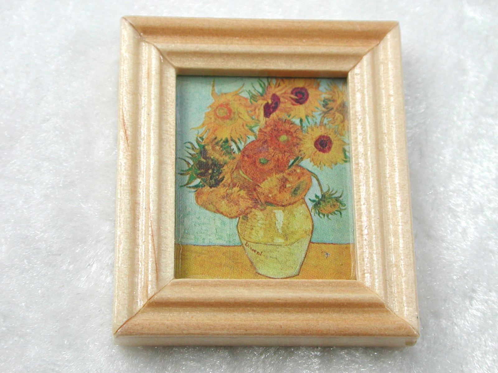 Gemäldekopie Sonnenblumen im Holzrahmen 3x 4x 0,5 cm