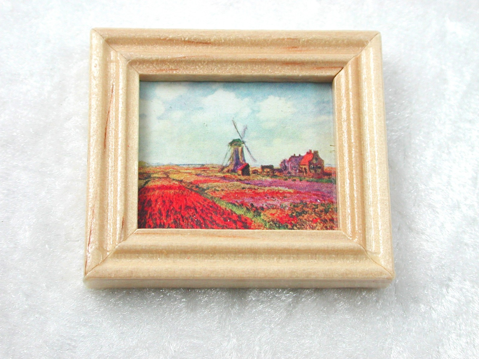 Gemäldekopie Monet Windmühlen im Holzrahmen 3x 4x 05 cm