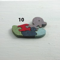 Holzpuzzle Elefant, Ente oder Schildkröte in Miniatur für die Puppenstube 3