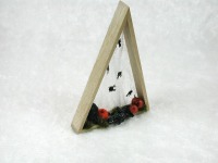 Dreieck aus Holz mit Kürbis,Totenkopf, Echse und Naturdeko zur Dekoration in der Puppenstube 5