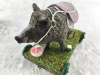 Wildschwein, Keiler, Reit-und Zugtier, für Kinder in Miniatur 1:12, Spielzeug für das Puppenhaus K