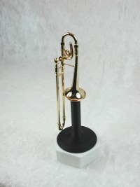 Gold Posaune Musikinstrument in Miniatur 1:12