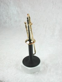 Gold Posaune Musikinstrument in Miniatur 1:12 2