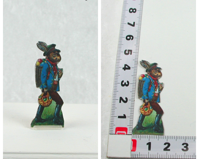 Osterlamm mit Fahne in Miniatur für die Puppenstube Puppenmhaus Maßstab 1:12