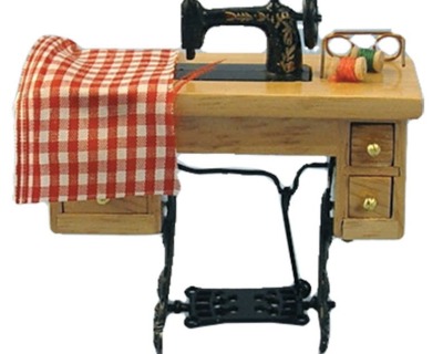 Nähmaschine mit Tisch für die Puppenstube - Puppenhaus Miniature 1zu12
