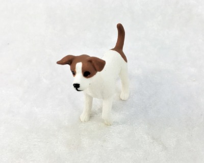 Jack Russel Terrier in Miniatur 1:12 - Puppenhauszubehör Puppenstubenzubehör Puppenhausmöbel