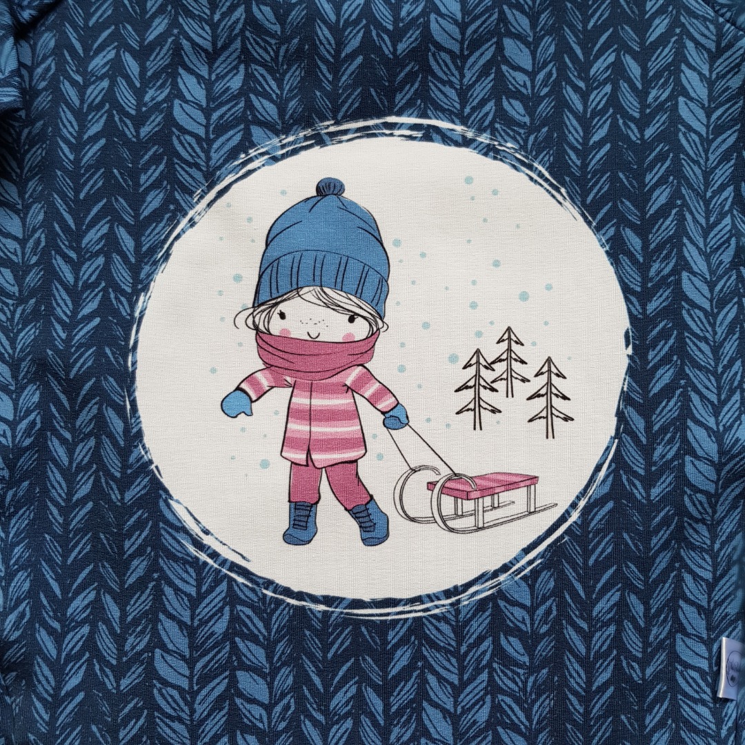 Sofortkauf Handmade Sweatshirt Kleid Winter Gr. 122 NahtRabatz 2