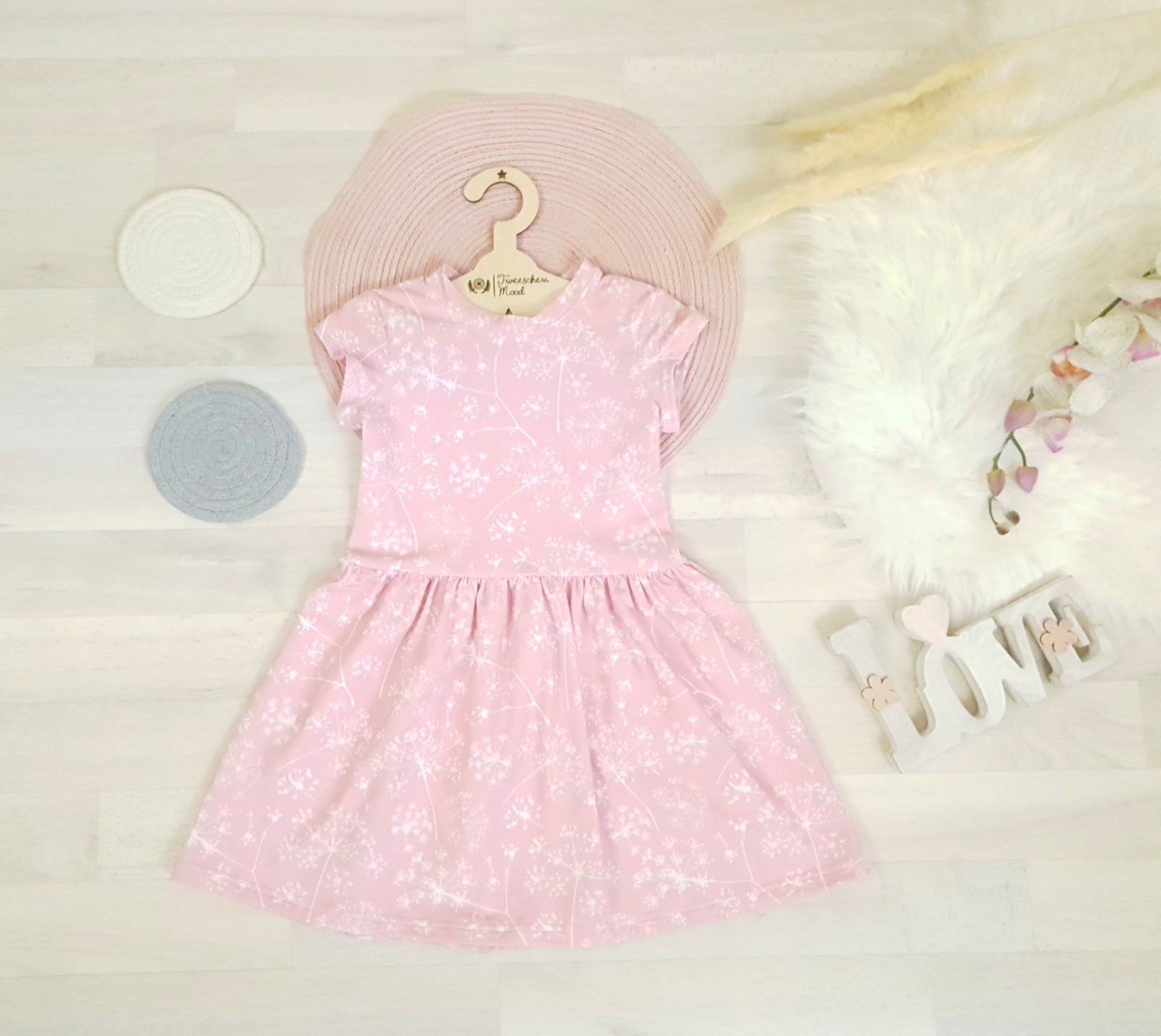 Sofortkauf Handmade Set Kleid und Croppulli Happy Pink Gr 98 Tweeschen Mood 3