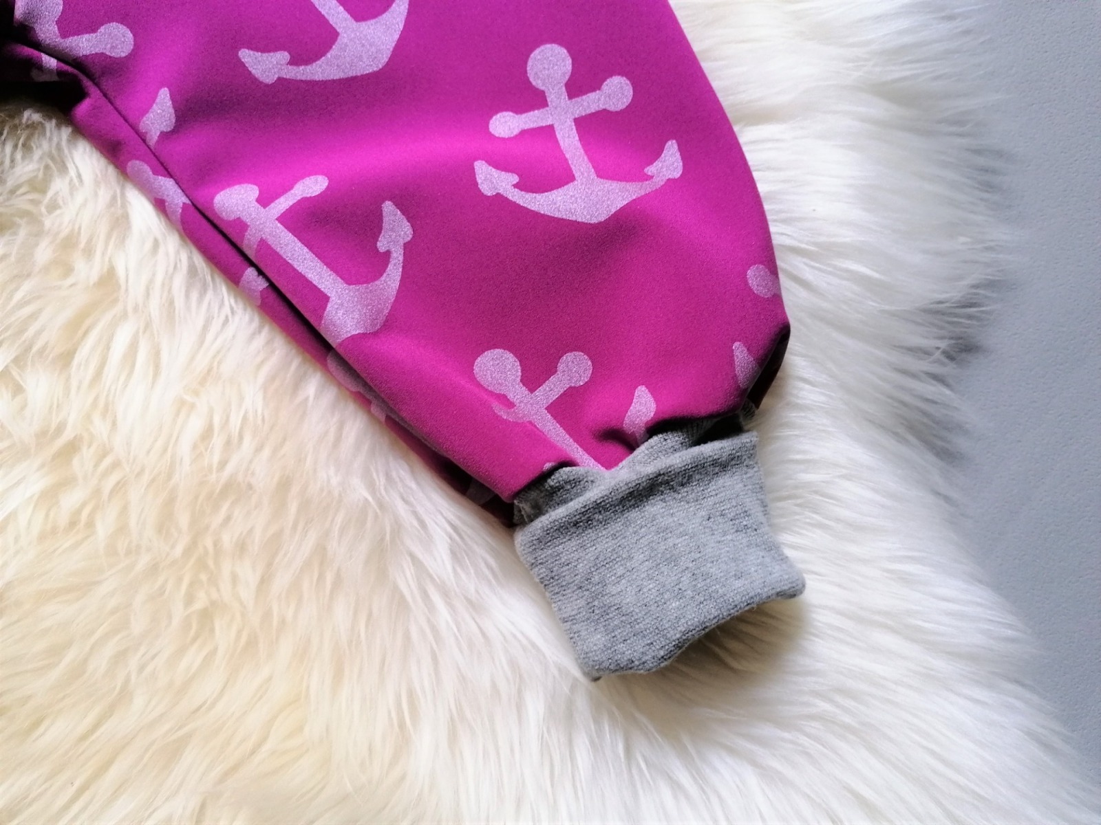 Kauf auf Bestellung Handmade Softshellhose Anker pink Gr 74-140 Nachtfalter-kreativ 3