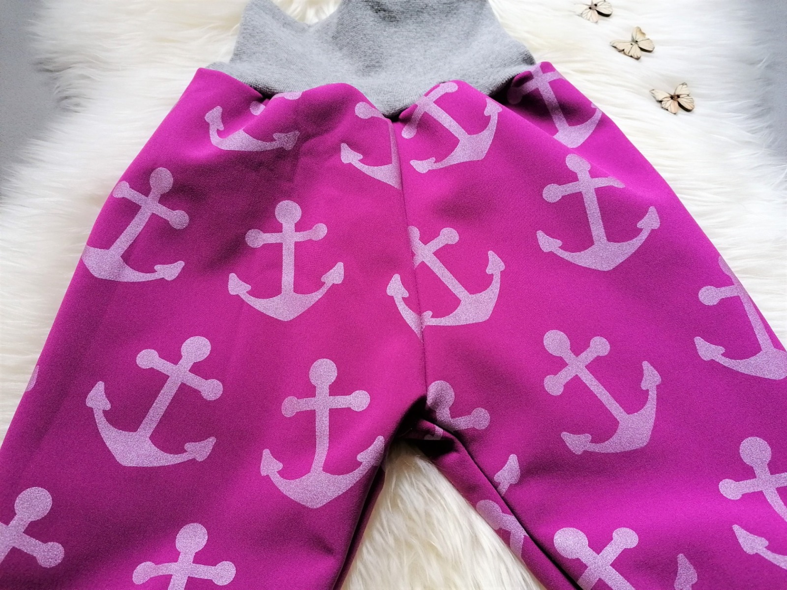 Kauf auf Bestellung Handmade Softshellhose Anker pink Gr 74-140 Nachtfalter-kreativ 2