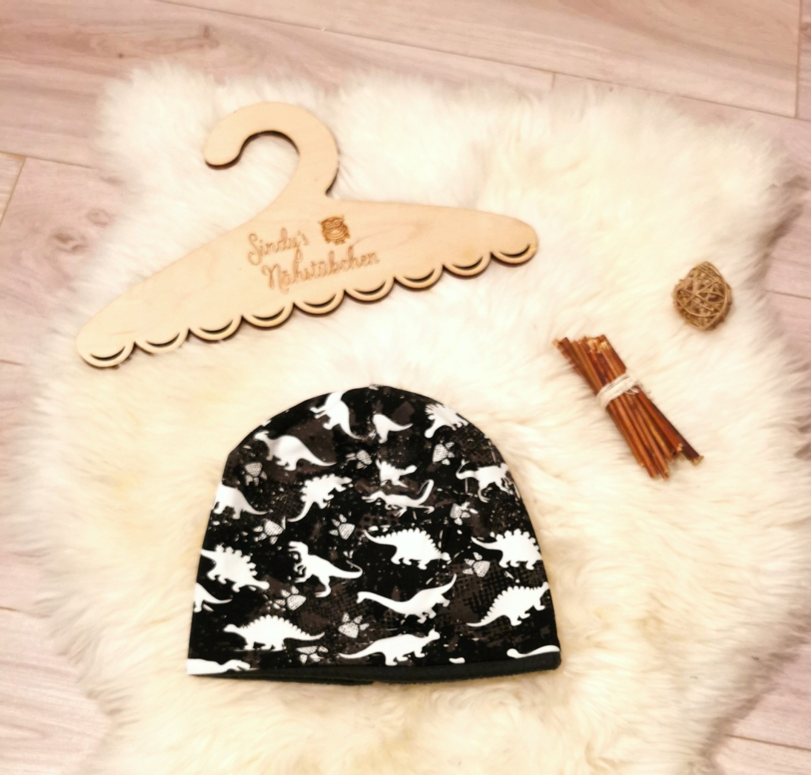 Sofortkauf Handmade Füchse Beanie mit Fleece Winter Mütze KU 46-48 Sindys Nähstübchen