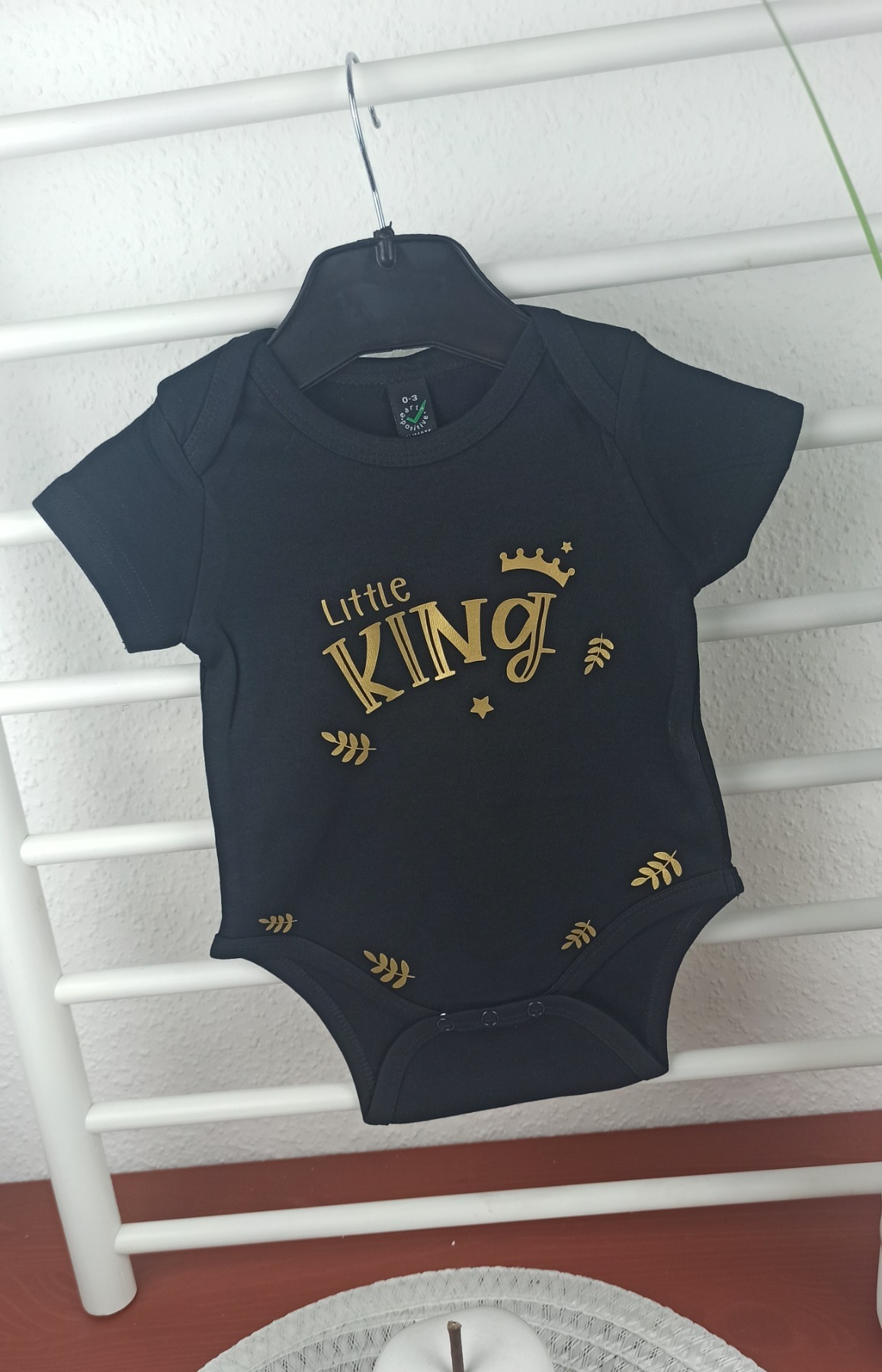 Kauf auf Bestellung bedruckter Body black für Babys Little King Gr 56-80 Kinderfloh 2