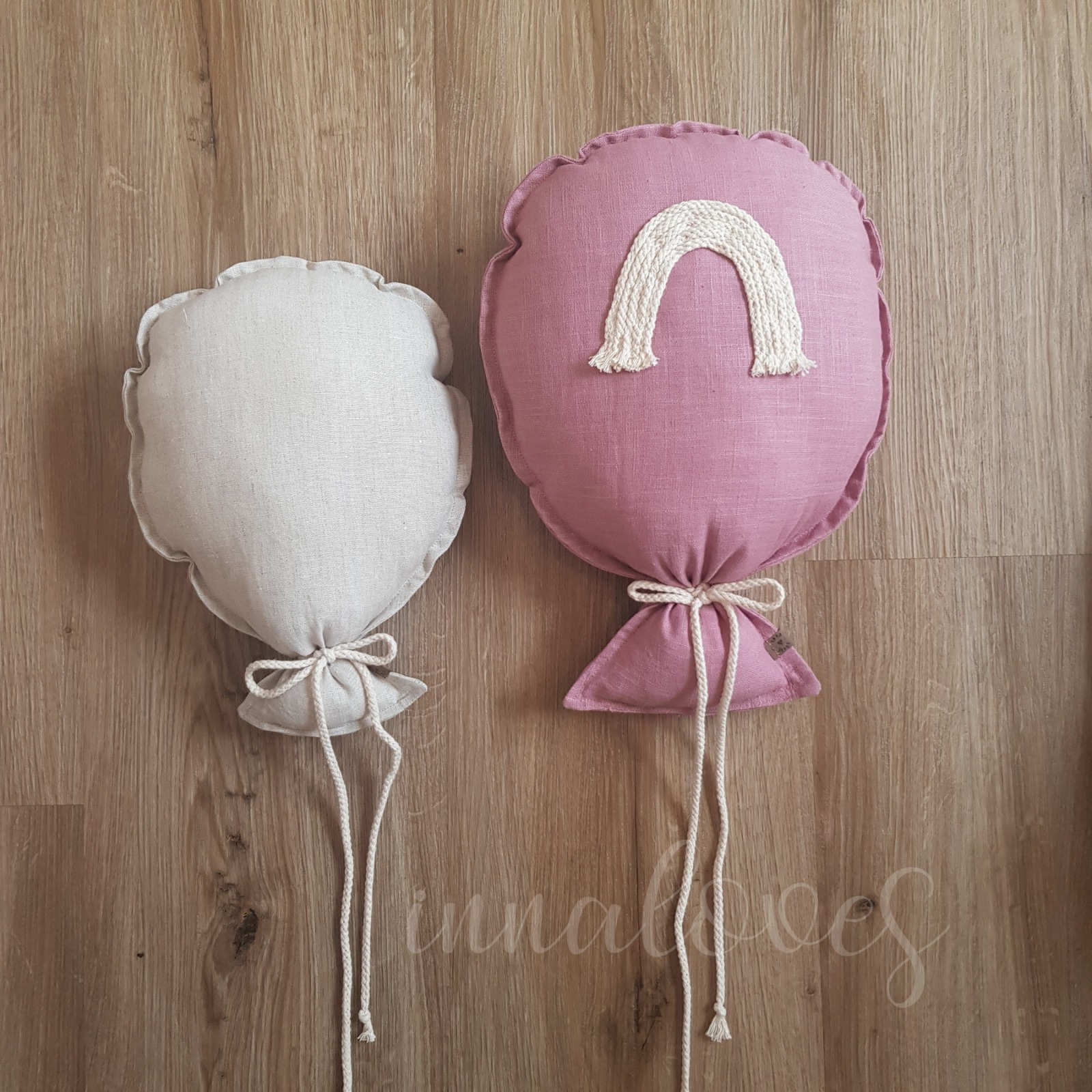 Kauf auf Bestellung Handmade Stoffballon mit Regenbogen Wanddeko Leinen von inna.loves 3