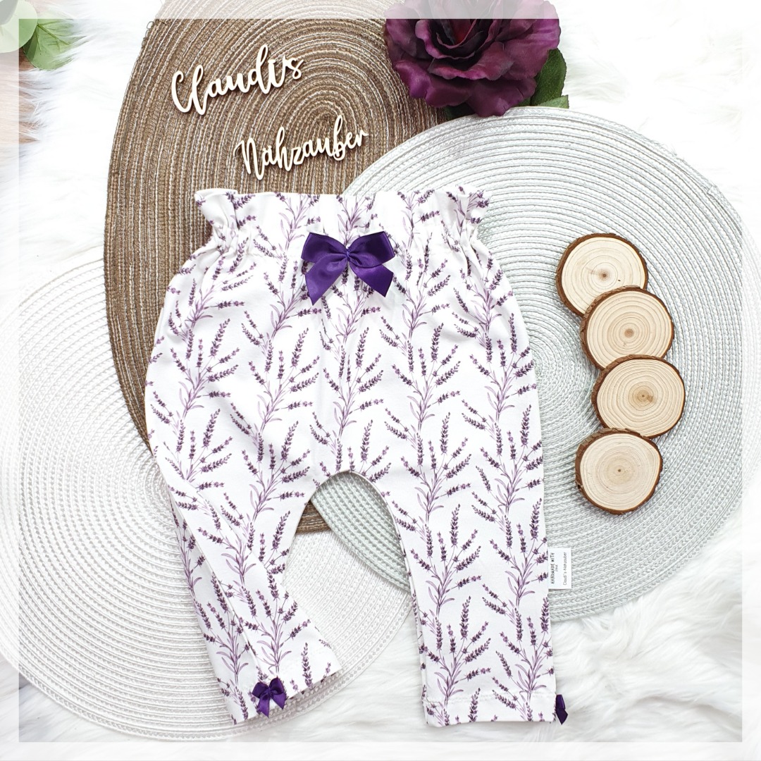 Sofortkauf Handmade Lavendel kleene Paperbag Büx Gr 74 / Claudi s-Nähzauber