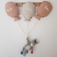 Kauf auf Bestellung Handmade Stoffballon mit Namen Wanddeko Leinen von inna.loves