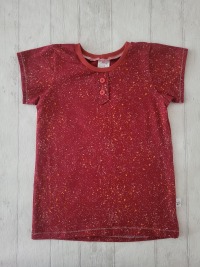 Sofortkauf Handmade T-Shirt kurzarm Sprenkel rot Gr. 134 von NahtRabatz