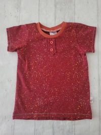 Sofortkauf Handmade T-Shirt kurzarm Sprenkel rot Gr. 104 von NahtRabatz