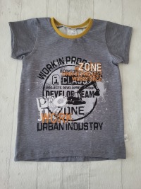 Sofortkauf Handmade T-Shirt kurzarm Baustelle grau Gr. 122 von NahtRabatz