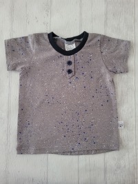 Sofortkauf Handmade T-Shirt kurzarm Sprenkel grau Gr. 80 von NahtRabatz