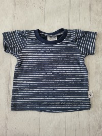 Sofortkauf Handmade T-Shirt kurzarm Streifen blau Gr. 62 von NahtRabatz
