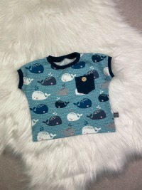 Kauf auf Bestellung Handmade Oversize-Shirt aus Biojersey Babywale Gr. 50-116 Handmade JA love