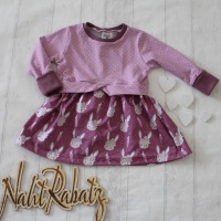 Sofortkauf Handmade Girly Sweater Tunika Hasen rosa Gr. 86 von NahtRabatz