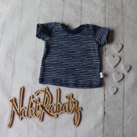 Sofortkauf Handmade T-Shirt kurzarm Streifen blau Gr. 62 von NahtRabatz 2