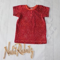Sofortkauf Handmade T-Shirt kurzarm Sprenkel rot Gr. 104 von NahtRabatz 2