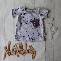 Sofortkauf Handmade T-Shirt kurzarm Sprenkel weiß Gr. 74 von NahtRabatz 2
