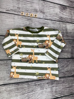 Kauf auf Bestellung Handmade Oversize-Shirt aus French Terry Safari Gr 50-116 / Handmade JA love - Handmade Oversize Shirt für Babys & Kinder