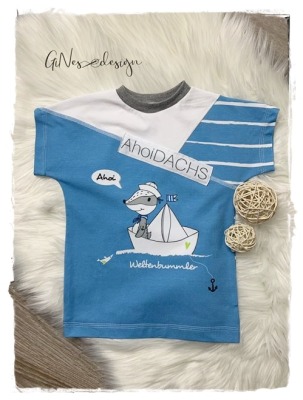 Sofortkauf Handmade T-Shirt Ahoi Gr 98 von Gines s Design - T-Shirt für Kinder