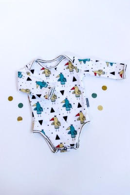 Sofortkauf Handmade Body Bunte Vögel Gr 62 von aprilkleid - Strampler für Babys