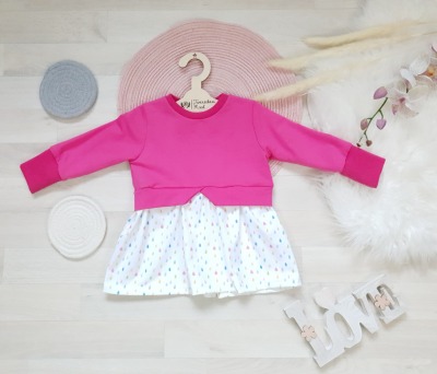 Sofortkauf Handmade Girlysweater Pinke Regentropfen Gr 92 Tweeschen Mood - Handmade Girlysweater für Kinder