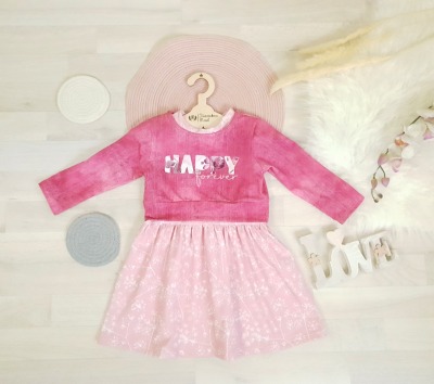 Sofortkauf Handmade Set Kleid und Croppulli Happy Pink Gr 98 Tweeschen Mood - Handmade Set Kleid und Croppulli Happy Pink