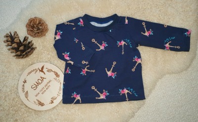 Sofortkauf Handmade Pullover Ankerliebe Gr 68 SMOA - selbst genähter Pullover für Babys & Kinder