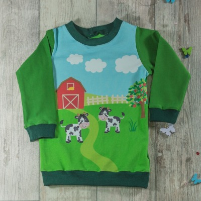 Sofortkauf Handmade Pullover Kuhstall Gr 86 Knopflöchle - Handmade Pullover für Kinder