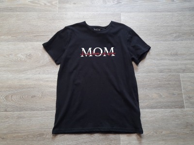 T-Shirt Gr. 134/140 MOM - T-Shirt schwarz für Kinder