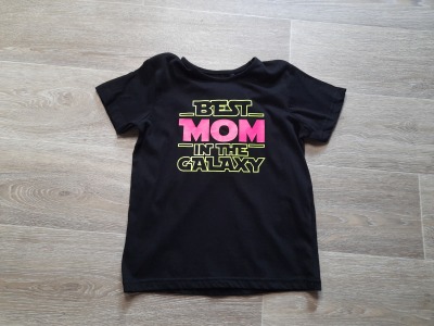 T-Shirt Gr. 128 Best MOM in the Galaxy - T-Shirt schwarz für Kinder